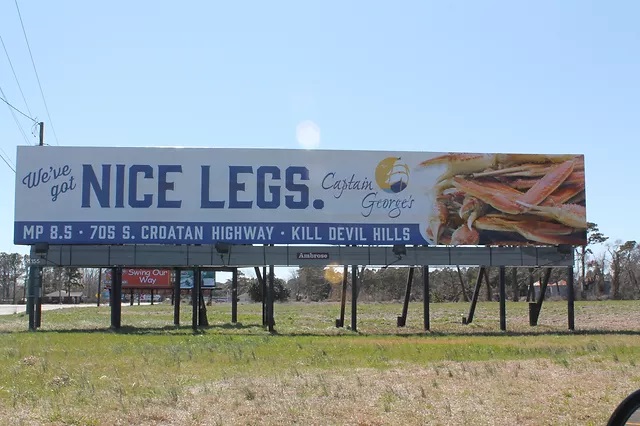 billboard headed towards outer banks