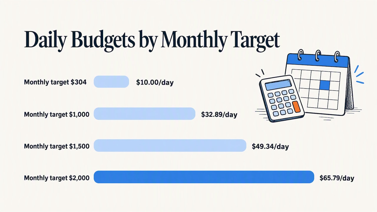 Turn a monthly budget into a daily budget — overview diagram